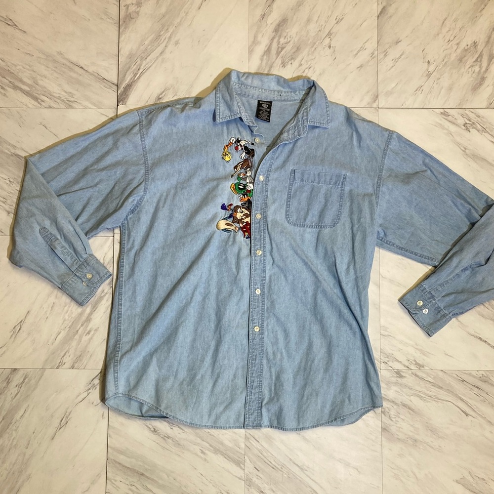 Vintage Looney Tunes embroidered button up